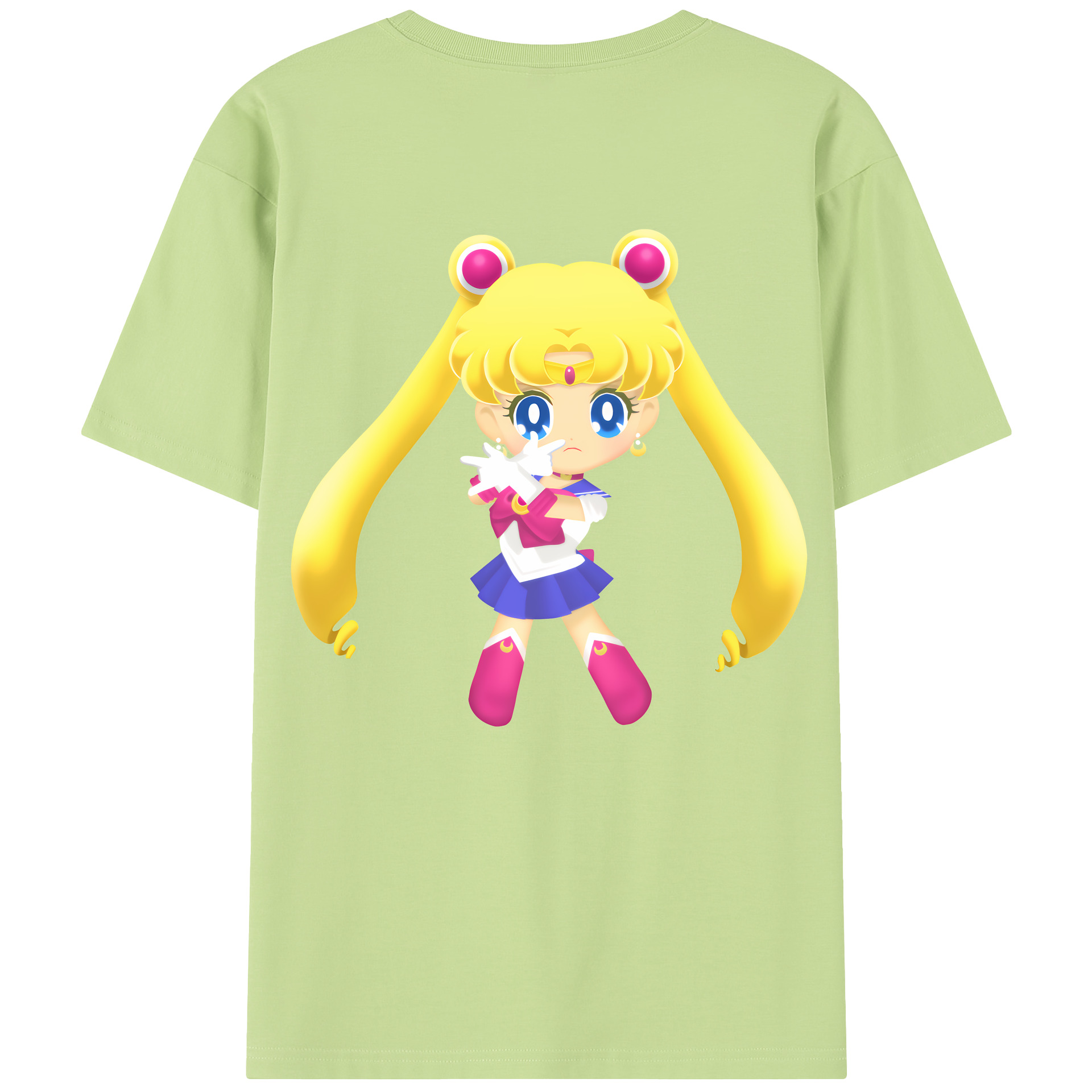 （画像用） 美少女戦士セーラームーン 月野 うさぎ つきの うさぎ Sailor Moon Tsukino Usagi 綿100％半袖Tシャツ（背面プリント）